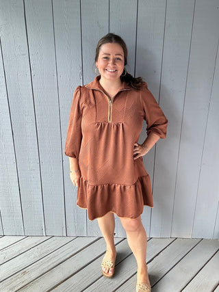 Knit Jacquard Mini Dress-Umgee FINAL SALE