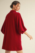 Jodifl 3/4 Puff Sleeve Collared Dress