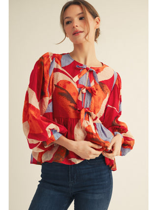Jodifl Abstract  Peplum Blouse