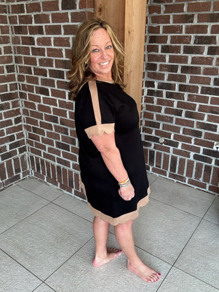 Jodifl Black and Tan Knit Dress