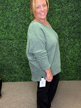 Fuzzy Olive Top FINAL SALE