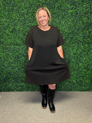 Simply Classic Black Dress-White Birch