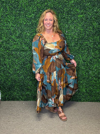 Entro Leaf Printed Midi