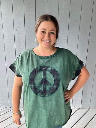 The Peace and Plaid Top FINAL SALE