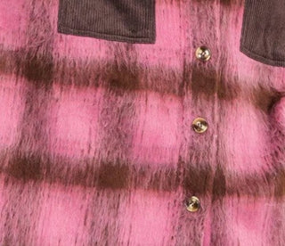 Pink and Brown Squares Shacket-Entro