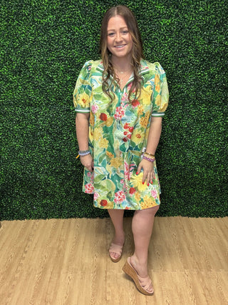 Umgee Jacard Print Mini Dress