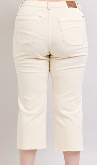 Judy Blue Ecru Denim Crop FINAL SALE