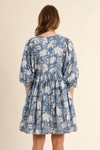 Molly Bracken Blue Printed Mini Dress