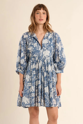 Molly Bracken Blue Printed Mini Dress