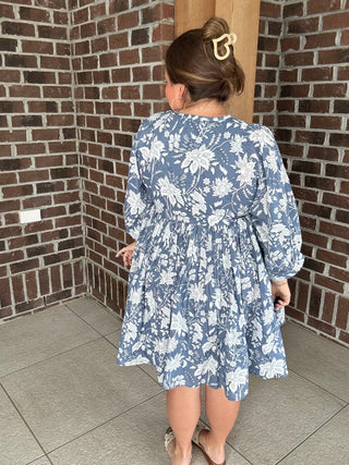 Molly Bracken Blue Printed Mini Dress