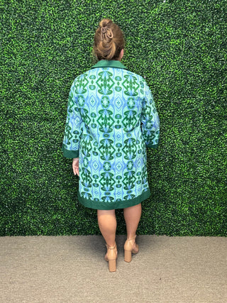 Jodifl Green Abstract Shift Dress