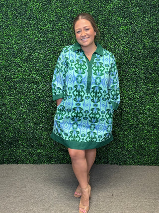 Jodifl Green Abstract Shift Dress