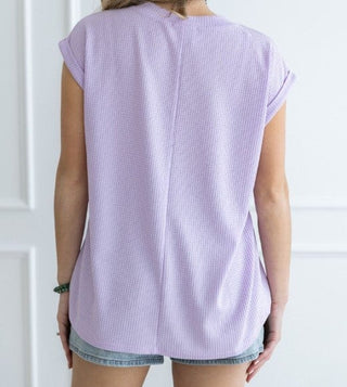 Andre by Unit Waffle Knit V Neck Top