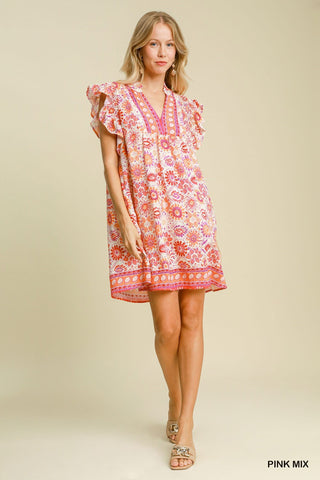 Floral Fusion Dress-Umgee FINAL SALE