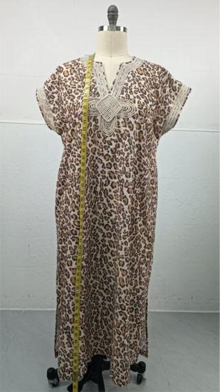 Entro Leopard Caftan Midi Dress