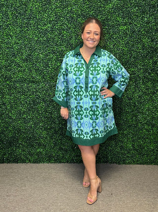 Jodifl Green Abstract Shift Dress