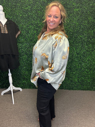 Easel Cheetah Print Blouse Curvy