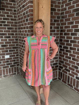 Molly Bracken Multicolor Printed Mini Dress