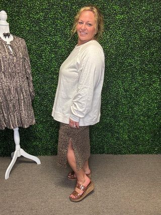Leopard Knit Pencil Skirt