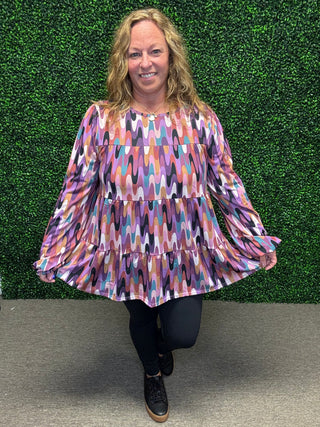 Geometric Long Sleeve Top by HEIMISH