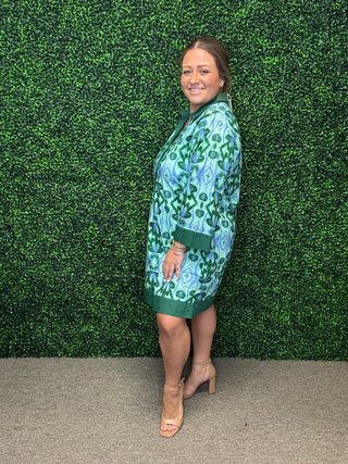 Jodifl Green Abstract Shift Dress