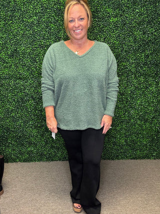 Fuzzy Olive Top FINAL SALE