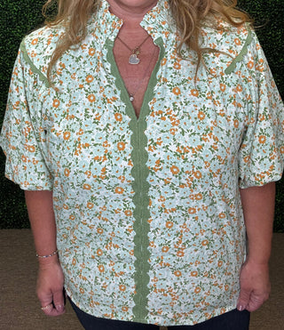 Field of Flowers V-neck Blouse