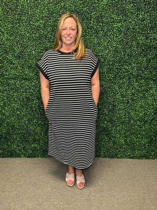 White Birch Stripes & Comfort Knit Dress