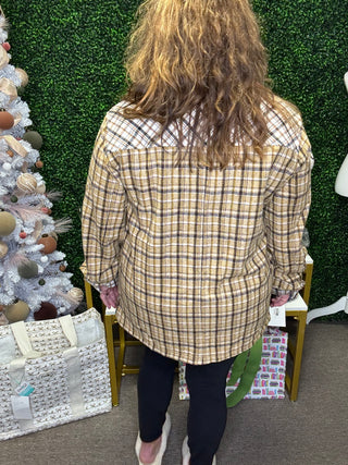 Plaid Colorblock Shacket FINAL SALE