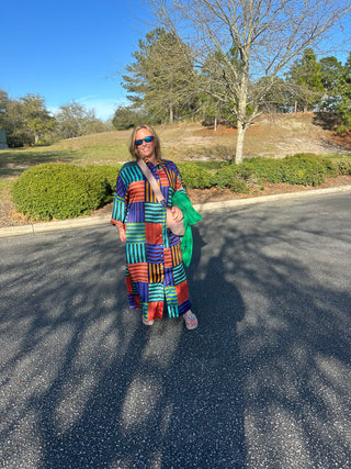 Adrienne Striped Blocked Maxi Dress