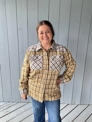Plaid Colorblock Shacket FINAL SALE