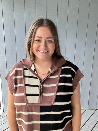 Tri Color Quarter Zip