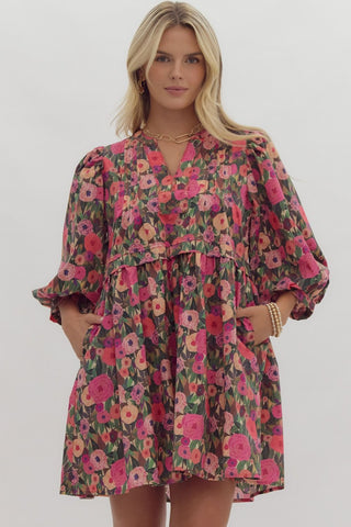 Peony Pink Floral Dress