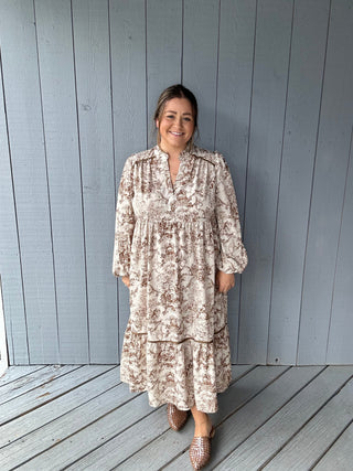 Umgee Brown Trimmed Beauty Dress