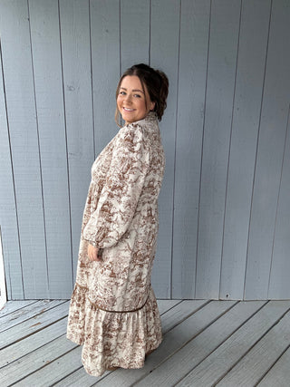 Umgee Brown Trimmed Beauty Dress