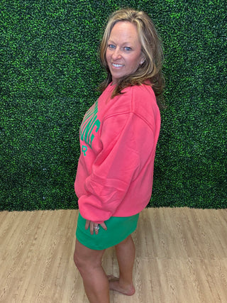 Coral Day Drinking Weather Sweatshirt