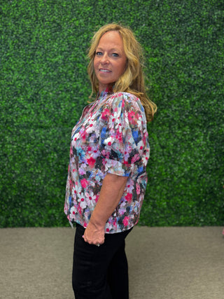 Floral Puff Sleeve Top