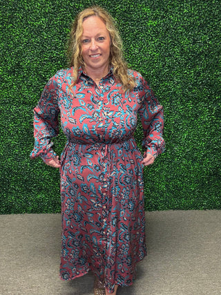 Boho Printed Shirt Dress FINAL SALE