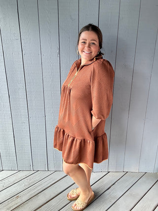 Knit Jacquard Mini Dress-Umgee FINAL SALE