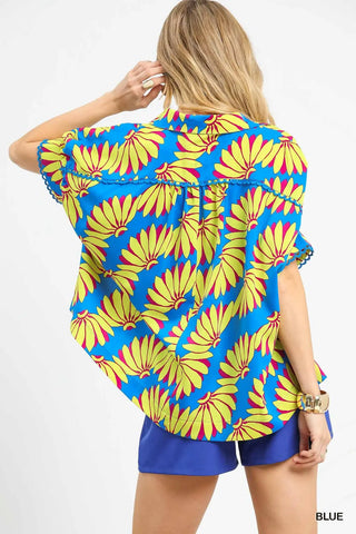 Umgee Tropical Print Button Up