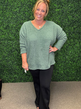 Fuzzy Olive Top FINAL SALE