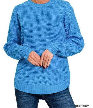 Hi Low Waffle Sweater