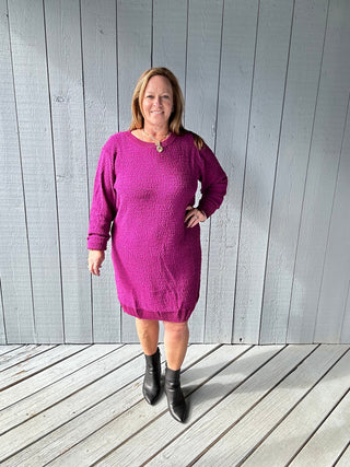 Color Me Boucle Sweater Dress by Umgee FINAL SALE