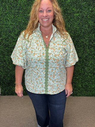 Field of Flowers V-neck Blouse