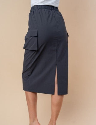 White Birch Stretch Midi Skirt
