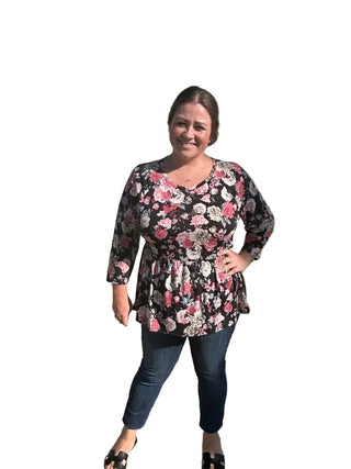 Dear Scarlett Rosey Peplum Top Final Sale