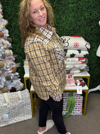 Plaid Colorblock Shacket FINAL SALE