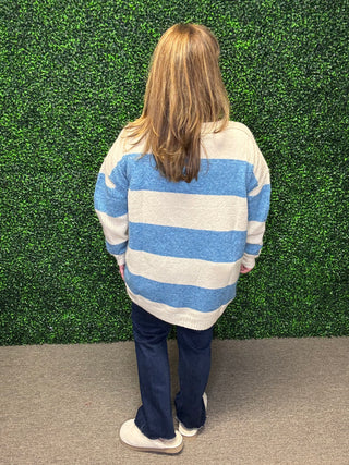 Easel V-Neck striped Oversized Sweater