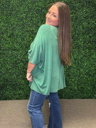 Easel Oversized Dolman Sleeved Top