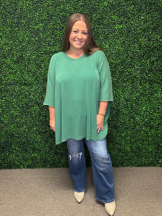 Easel Oversized Dolman Sleeved Top